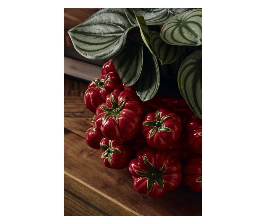 Vaza flori ceramica rosie verde 26x16 cm - 2