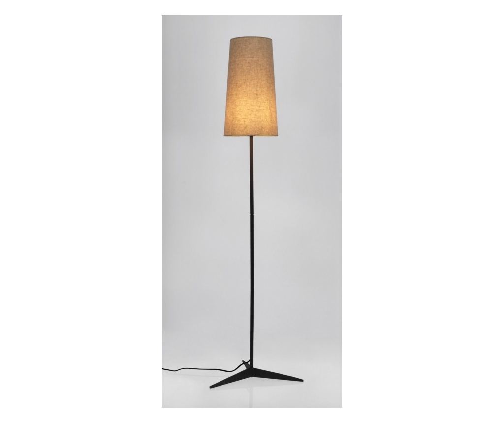 Crna čelična podna svjetiljka s bež tekstilnim sjenilom Assam 26x166 cm - 2