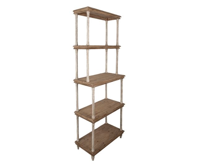 Brązowa drewniana półka 80x40x210 cm