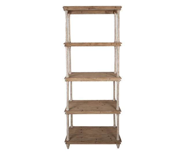 Brązowa drewniana półka 80x40x210 cm