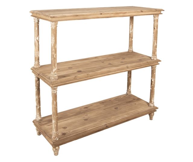 Brązowa drewniana półka 110x40x113 cm