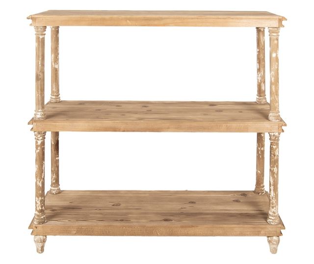 Brązowa drewniana półka 110x40x113 cm