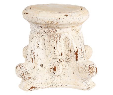 Suport ghiveci flori ceramică bej vintage 22x22x21 cm