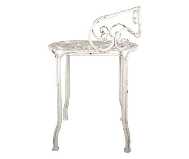 Stolik boczny z żelaza w stylu vintage, biały, 44x67 cm