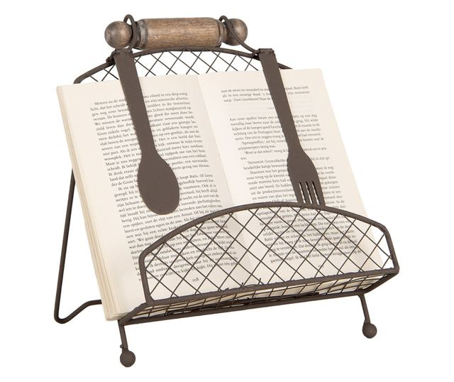 Barna vas szakácskönyv tartó 23x21x31 cm