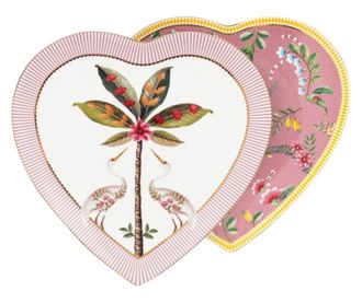 Set 2 farfurii, formă de inimă, Pip Studio, Pink, 21.5 cm, colecția La Majorelle