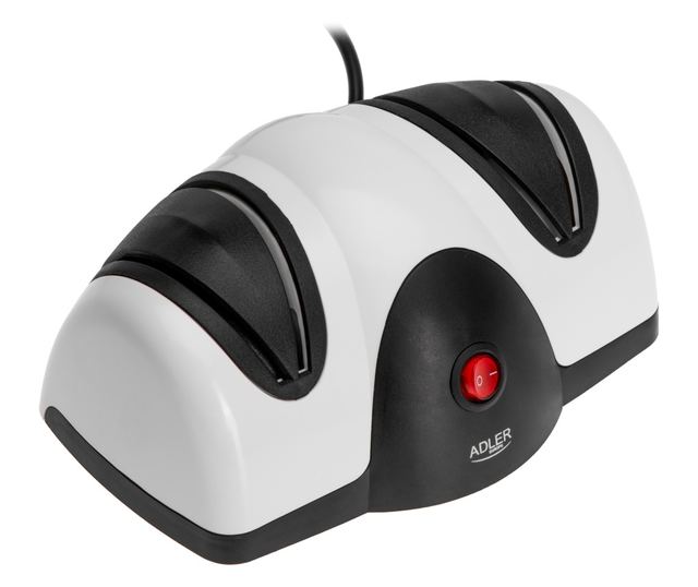 Ηλεκτρική ξύστρα μαχαιριών Adler AD 4518, 40 W, 2 επίπεδα ακονίσματος, μαύρο/ασημί