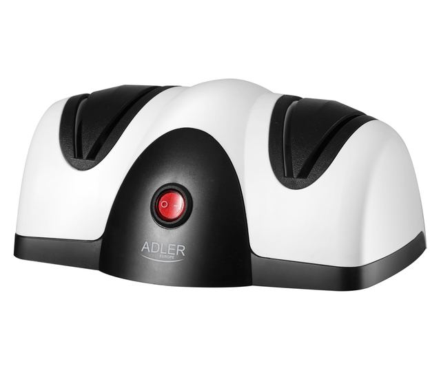 Ηλεκτρική ξύστρα μαχαιριών Adler AD 4518, 40 W, 2 επίπεδα ακονίσματος, μαύρο/ασημί