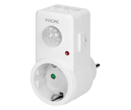 Фасунга със сензор за движение Virone MS-1(GS), 1200W/300W LED, 120°, IP20, Бял