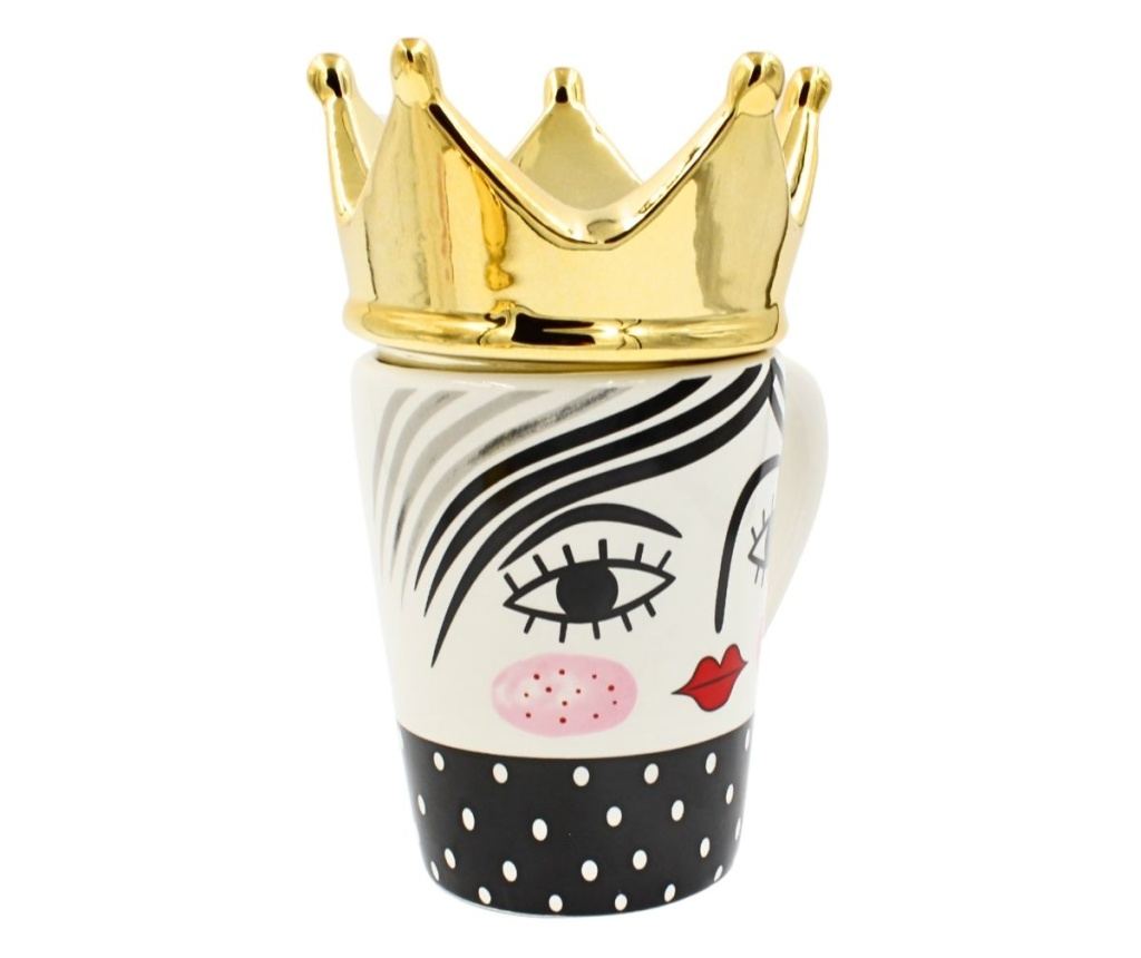Hrnek s víčkem Queen, 14x10x17,5 cm, Hoff Interieur - 2