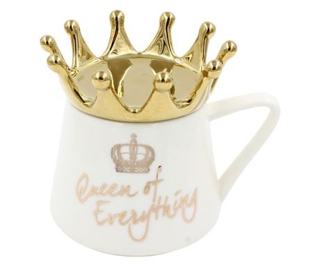 Skodelica s pokrovom Queen, porcelan, 10x13x11 cm, Hoff Interieur