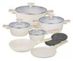 Set oale si tigai antiaderente cu capace Klausberg KB7833, bej, 16/20/24/28 cm, design modern, potrivite pentru toate tipurile d thumbnail 1