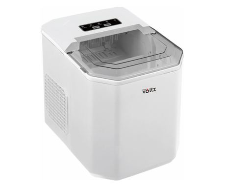 Oliver Voltz OV51447B Παγομηχανή, 120W, 12 kg/24 ώρες, 1.3 L, 9 παγάκια ανά κύκλο, Ένδειξη πάγου και νερού, Λευκή