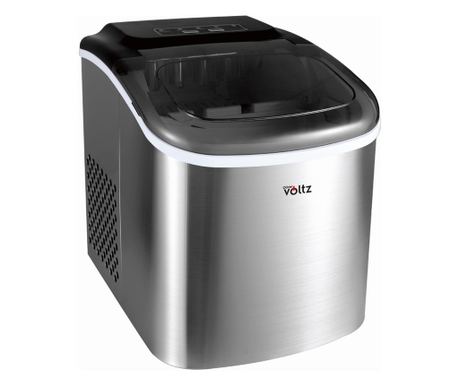 Παγομηχανή Oliver Voltz OV51447CS, 120W, 12kg/24 ώρες, 1.3 L, 9 παγάκια ανά κύκλο, Ένδειξη πάγου και νερού, Ανοξείδωτο ατσάλι