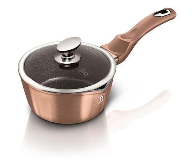 Berlinger Haus Bh 1524n Rose Gold Metalic Line Márványozott Edény Fedővel 16 Cm