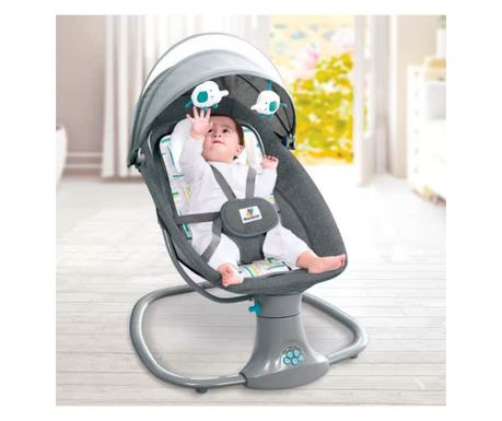 Balansoar electric 3 in 1, cu bluetooth, telecomanda, Mastela, verde