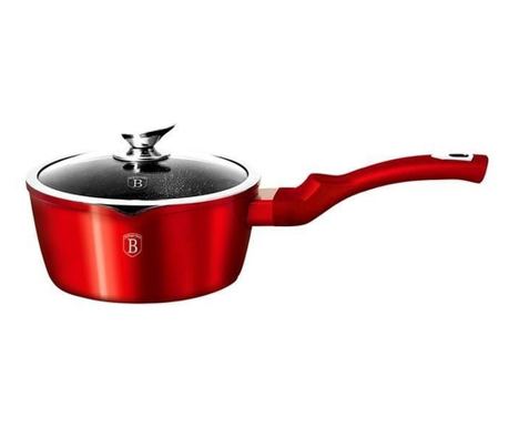 Marmoriran lonec 16 cm s pokrovom, 1,2 l Berlinger Haus BH 1525N, bordo kovinska linija, nelepljiv
