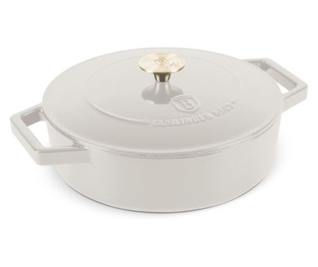 Berlinger Haus Sahara Collection Enameled Cast Iron Casserole with Lid 26 cm, 2.57 L, Cream
