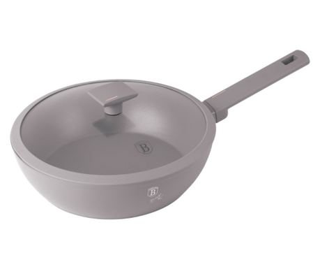 Duboka tava s poklopcem 24 cm Taupe Berlinger Haus BH 8092, siva, titanski premaz