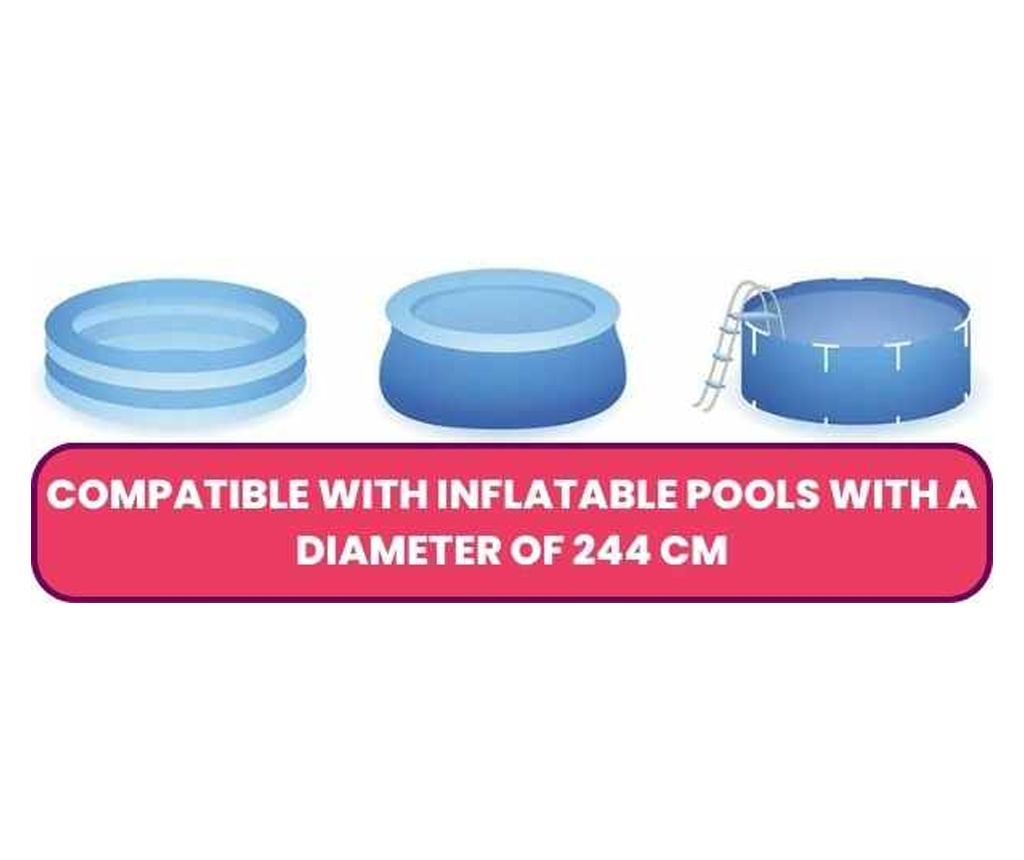 Mercaton Univerzális Ponyva Kerek Felfújható Medencékhez, 244 cm Átmérő, PVC, Vízálló, Kék - 3