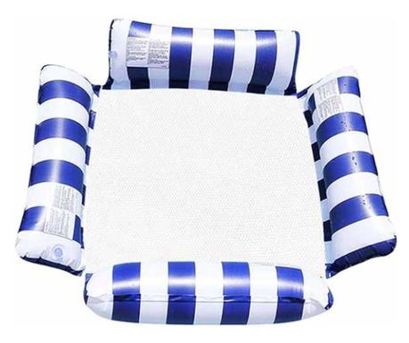 Mercaton napihljiv fotelj, za bazen/plažo, največ 180 kg, 100 x 100 cm, bela/temno modra