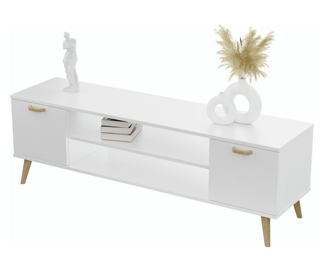 TV ormarić Focus bijeli 155 cm - skandinavski