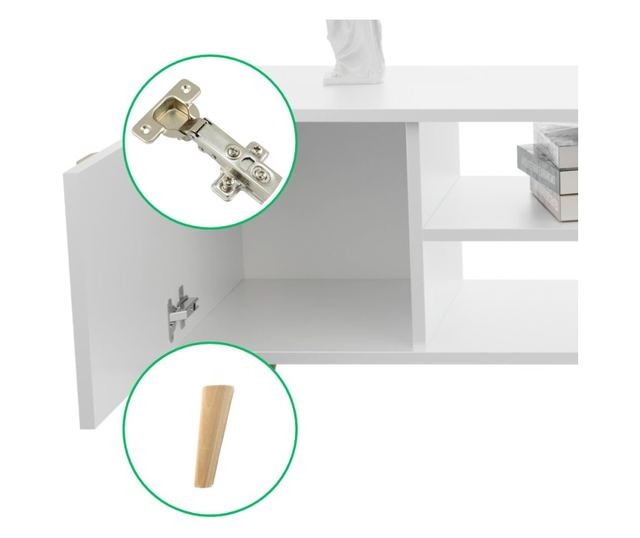 TV ormarić Focus bijeli 155 cm - skandinavski