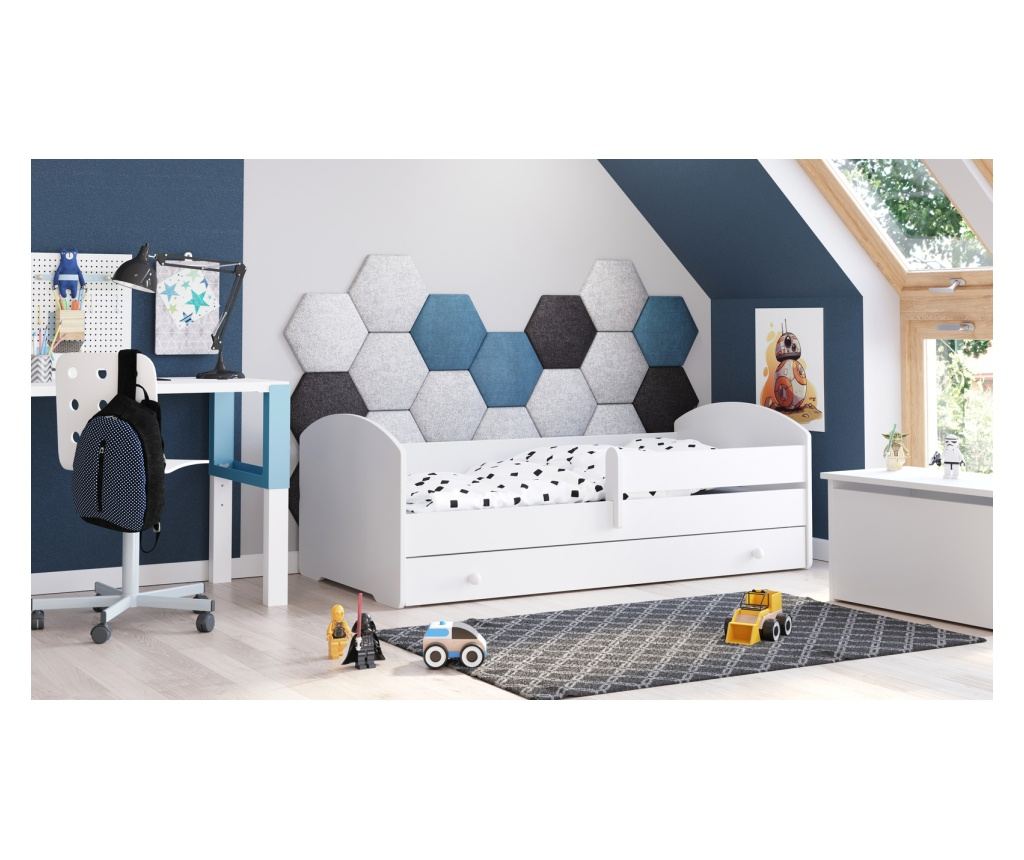 Pat de o persoană Luk 160x80 cu sertar - 5