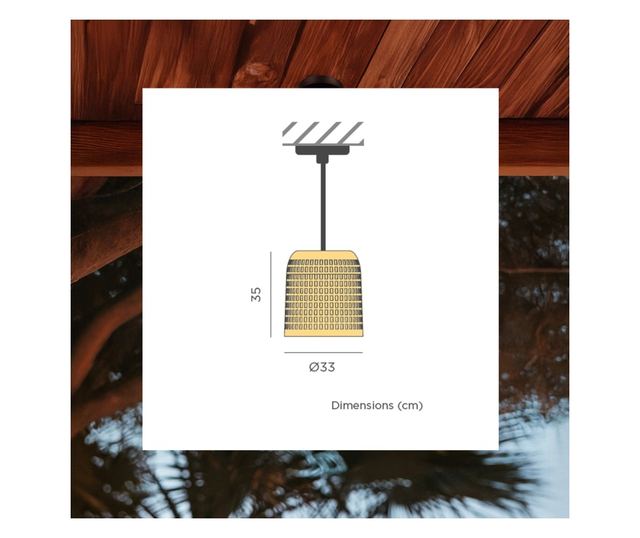 New Garden Positano 35 E27 függesztett lámpatest - Barna (izzó nélkül)