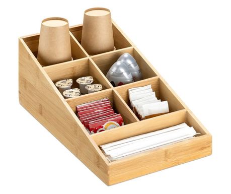 Navaris organizér na kávu a čaj se 7 bambusovými přihrádkami, světle hnědá, 57231.01