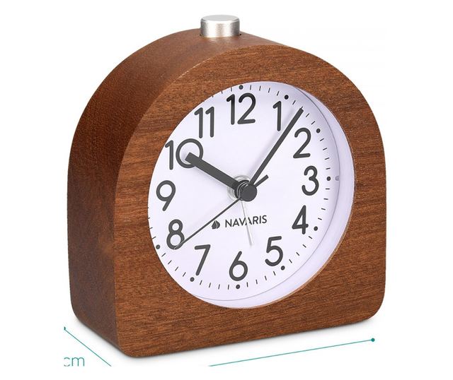 Аналогов дървен будилник Snooze Retro, 45427.18