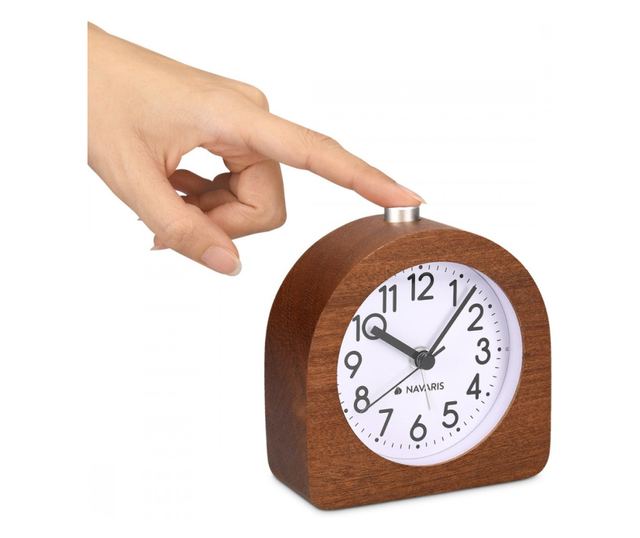 Аналогов дървен будилник Snooze Retro, 45427.18