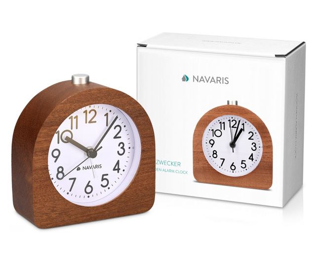 Аналогов дървен будилник Snooze Retro, 45427.18