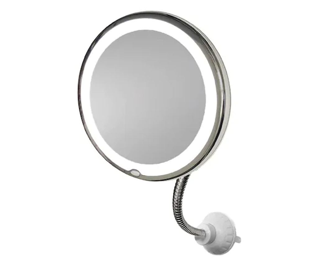 Oglinda pentru machiaj cu brat flexibil si lumina LED, prindere cu ventuza, marire 10x - 2