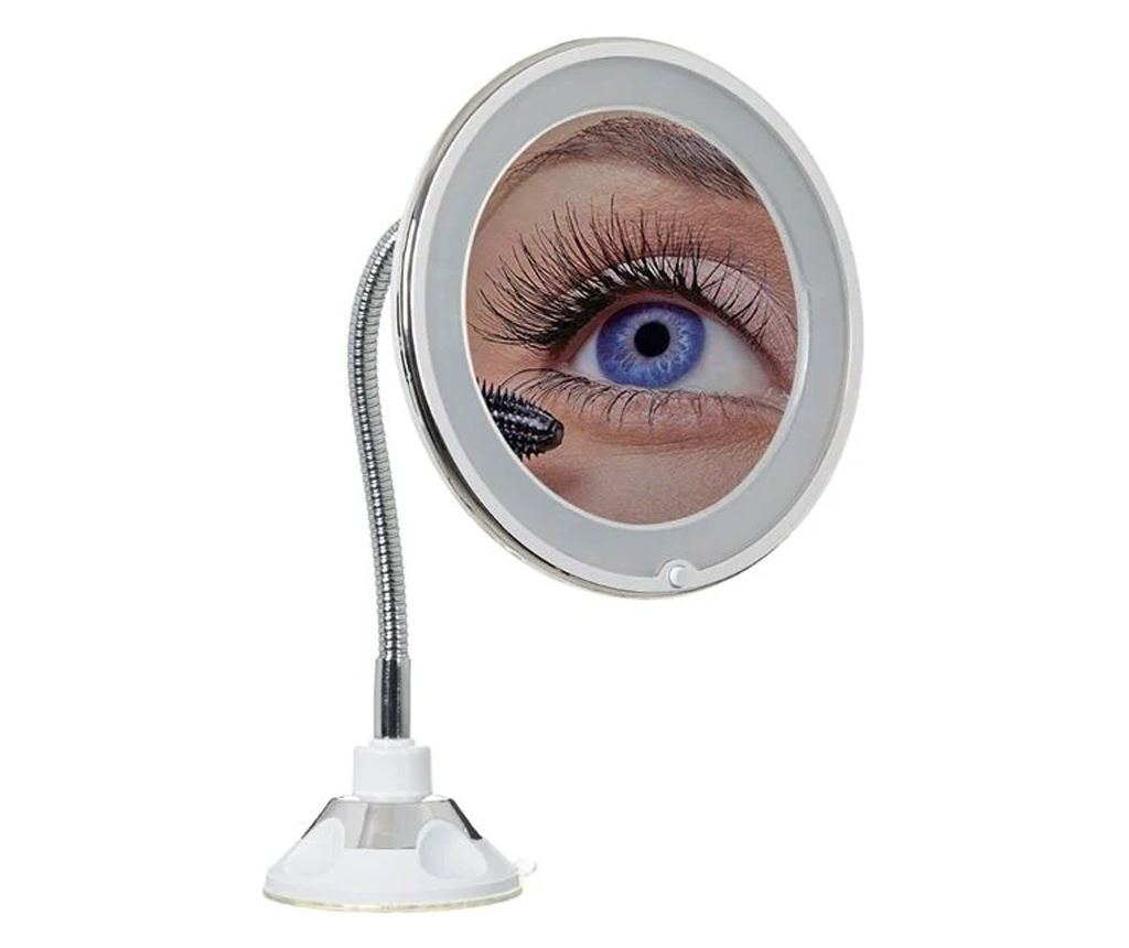 Oglinda pentru machiaj cu brat flexibil si lumina LED, prindere cu ventuza, marire 10x - 4