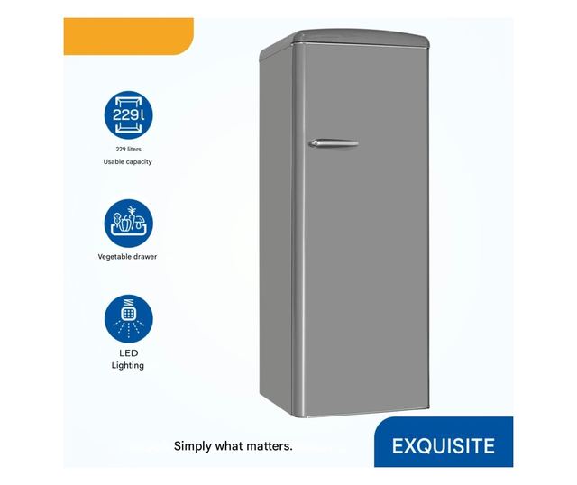 Frigider Retro, Exquisit, 229 litri, gri