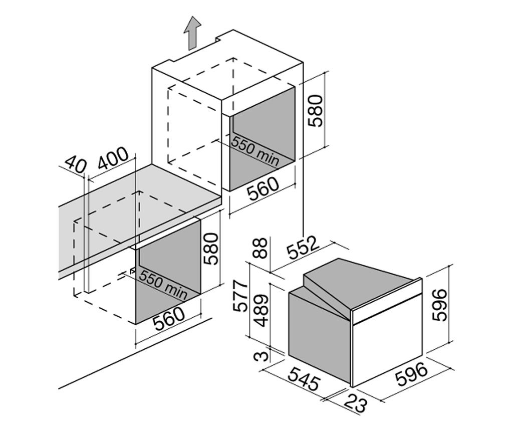 Built-in electric oven, 65 liters, Barazza, Icon Exclusive collection, black - 6