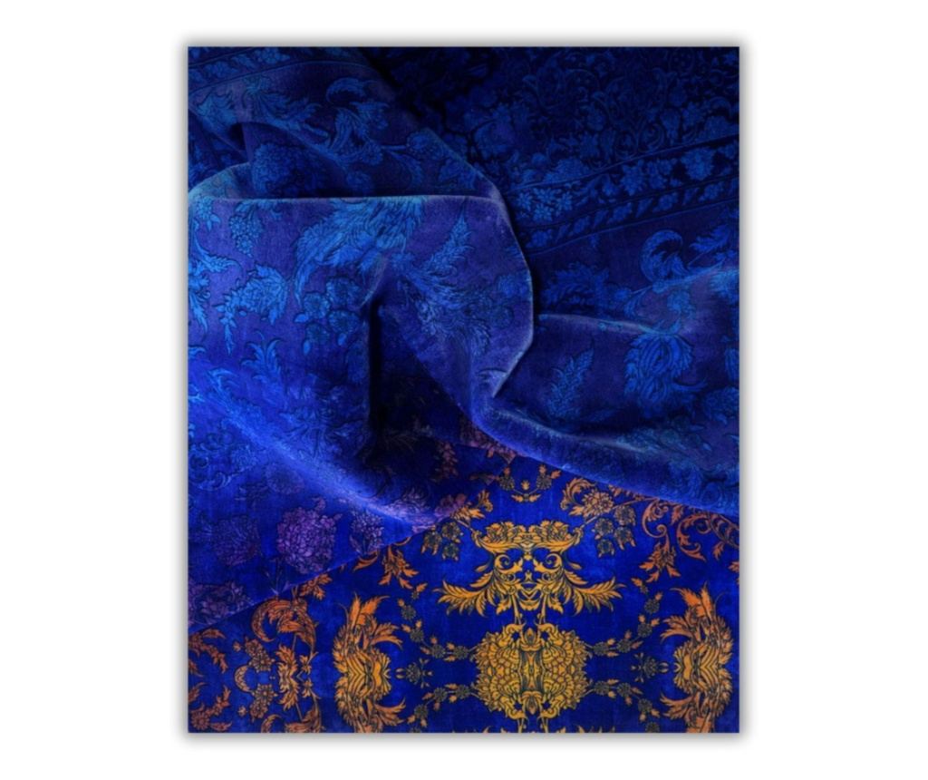 Modra in oranžna svilena preproga iz bombaža, 150x225 cm - 4