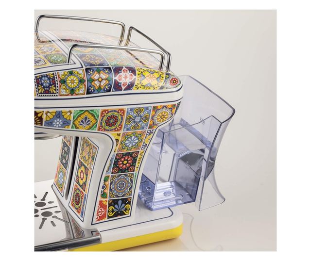 Kávéfőző Ariete Positano 1389/1P, 850 W, 15 bar, 0,9 l, Tejgőzölő, őrölt és ESE hüvely, fehér/sárga