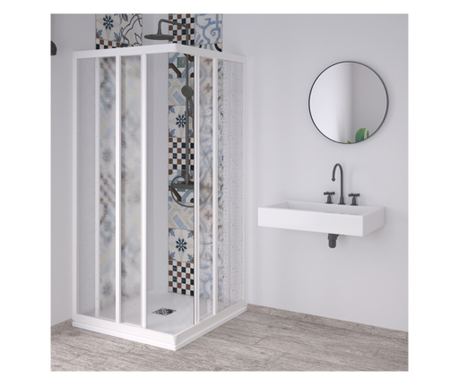 Cabina dus patrata IDRA, fara cadita, material PVC, 80x80x190 cm