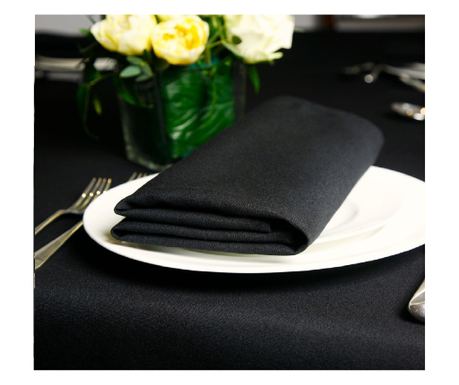 Set 10 Servetele masa Kotonia Home Hotel, 100% bumbac, creton, dimensiunea 40x40 cm, negru