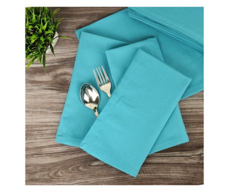 Set 10 Servetele masa Kotonia Home Hotel, 100% bumbac, creton, dimensiunea 40x40 cm, turquoise