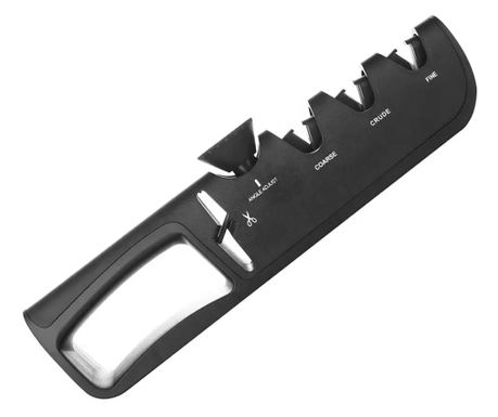 Aparat ascutit cutite si foarfeci, LUDORA, 4 in 1, ascutire, finisare, slefuire, indreptare, Negru