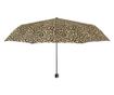Mini umbrelă manuală, Perletti, model leopard, culoarea bej nisipiu thumbnail 1