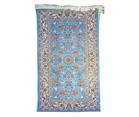 tyrkysový koberec s klasickým designem 50x125 cm hedvábí a bavlna do ložnice