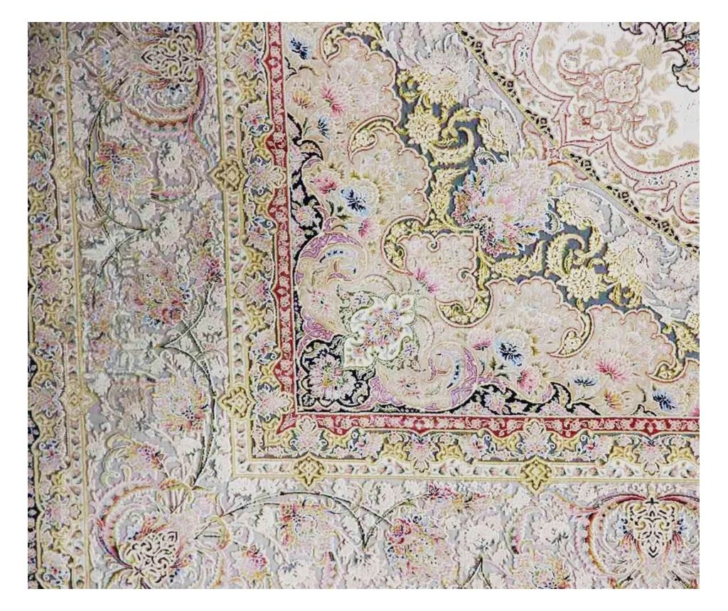 Krémový koberec s klasickým designem 120x180cm hedvábí a bavlna do obývacího pokoje - 5