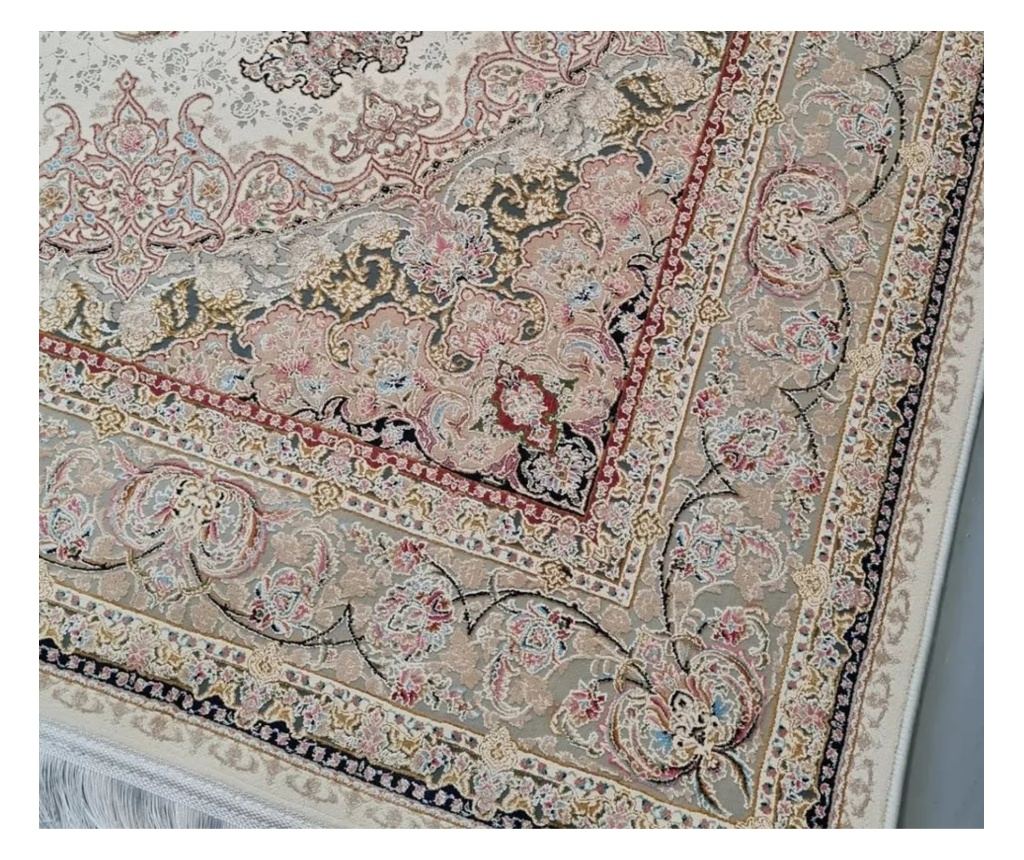 Krémový koberec s klasickým designem 120x180cm hedvábí a bavlna do obývacího pokoje - 4