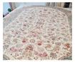 Covor oval, bej, cu design clasic, dimensiuni 150x225 cm, fabricat din mătase și bumbac, ideal pentru living. thumbnail 2