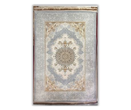 Modrý koberec s vintage designem 120x180 cm do obývacího pokoje