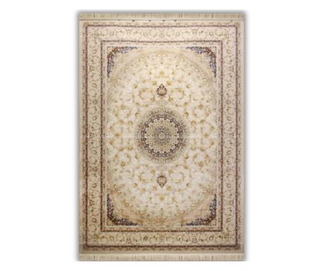 Bežani tepih s klasičnim dizajnom 150x225 cm svila i pamuk